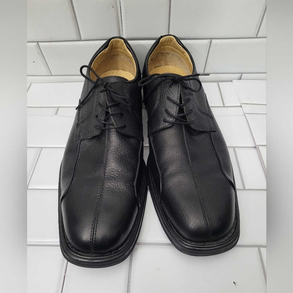 Studio Belvedere Baybridge Mens Black Pebble Soft Leather Oxford Lace Up Shoe Ma